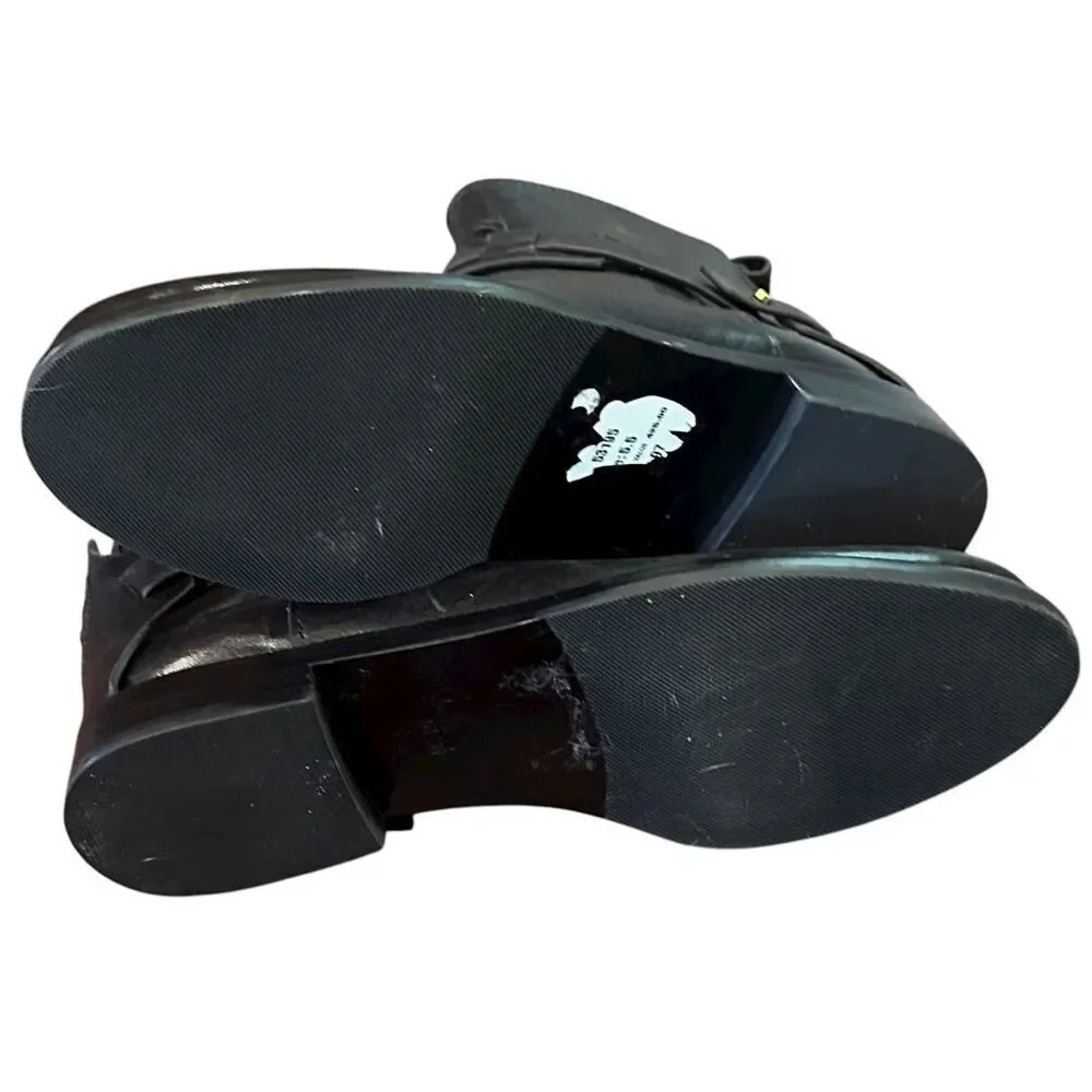 Tory Burch Colton Black Leather Logo Bootie NWOB Size 5 1/2